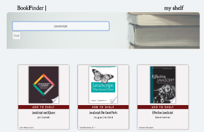 Book Finder Homepage Screenshot